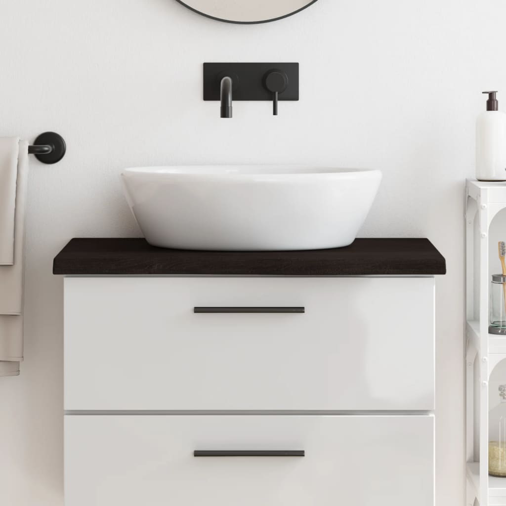Bathroom Countertop Dark Grey 80x40x(2-4) cm Treated Solid Wood
