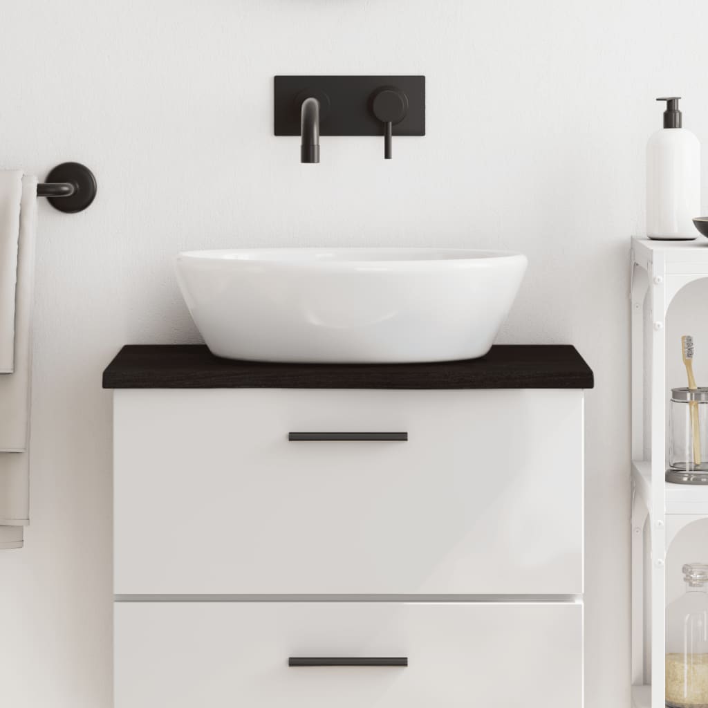Bathroom Countertop Dark Grey 60x30x2 cm Treated Solid Wood