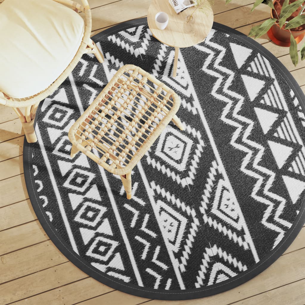 Outdoor Carpet ARAKIL Black Ø160 cm PP