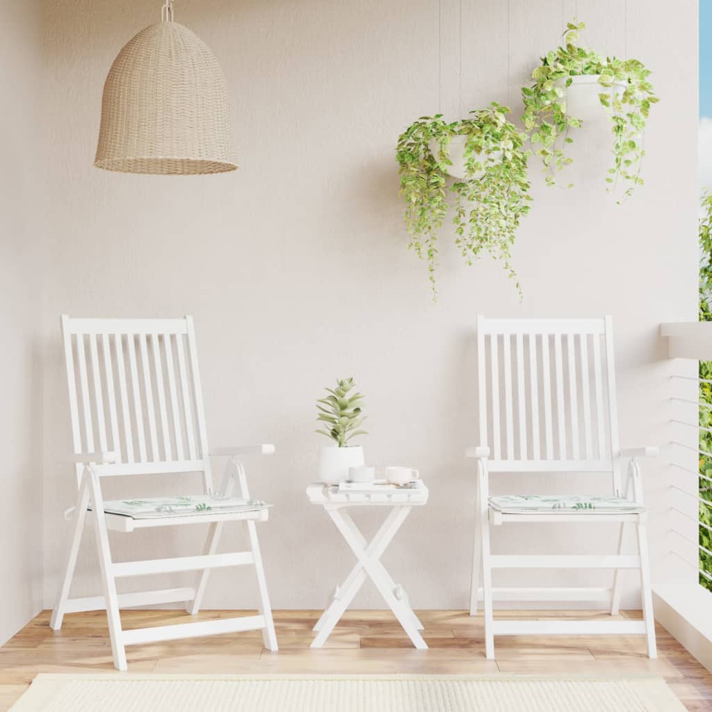 Garden Chair Cushions 2 pcs Leaf Pattern 50x50x3 cm Fabric