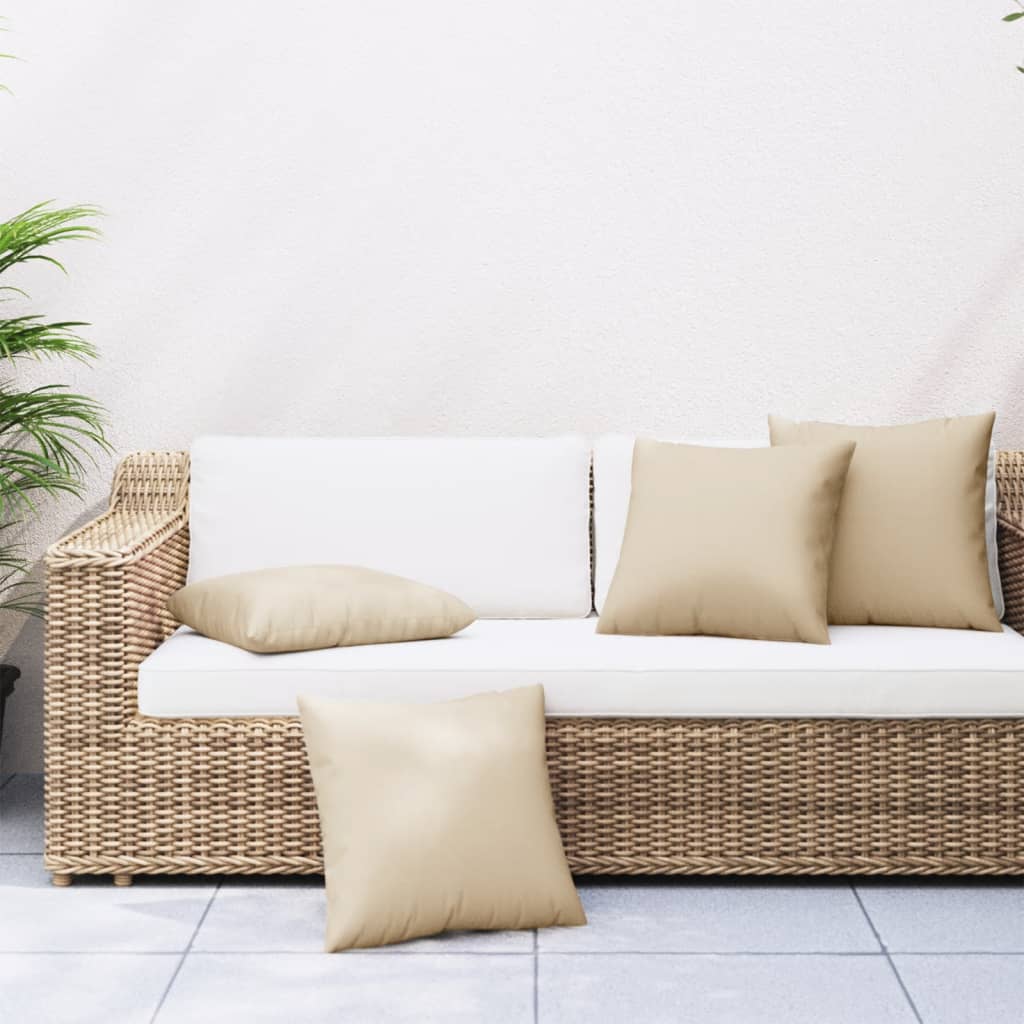 Sofa Cushions 4 pcs Beige 50x50 cm Fabric