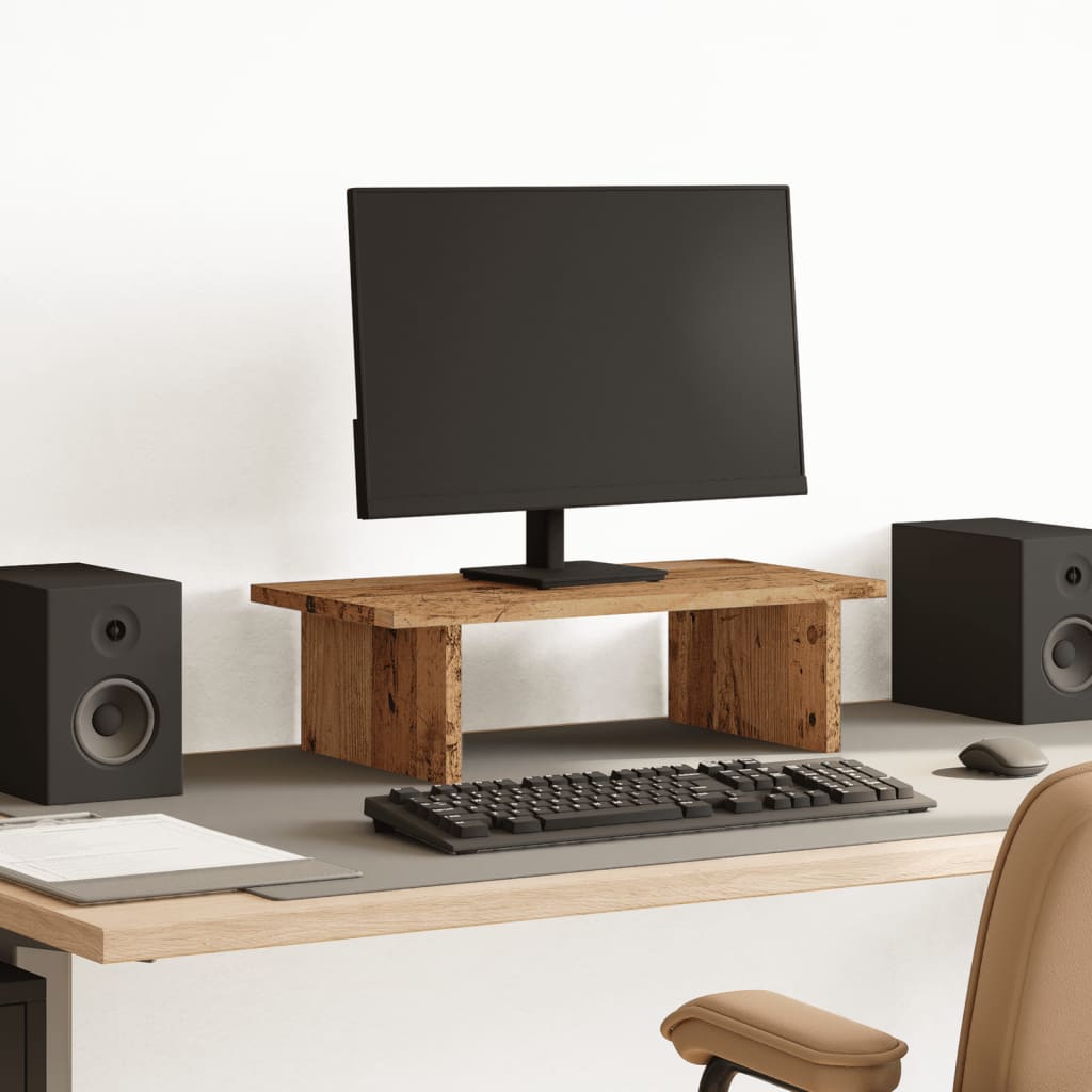 Monitor Stand Old Wood 50x27x15 cm Engineered Wood