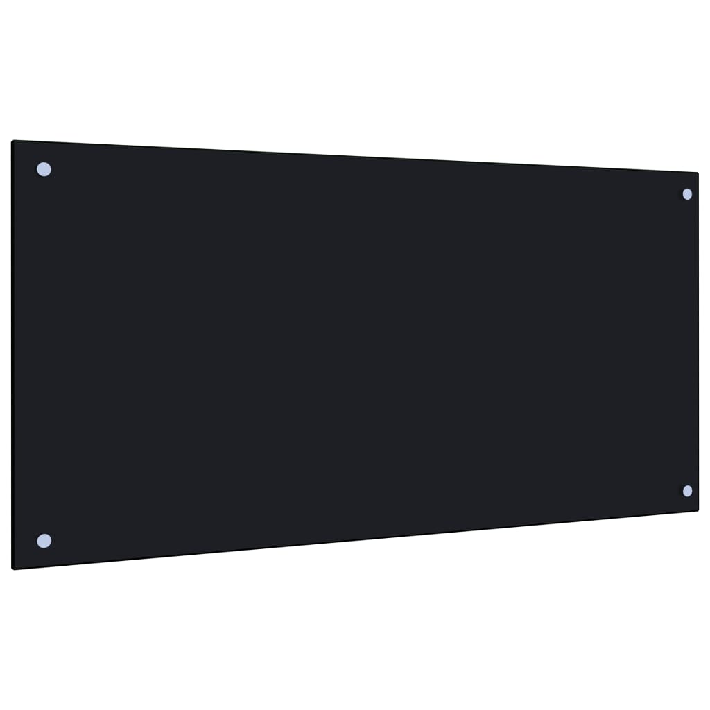 Kitchen Backsplash Black 100 x 50 cm Tempered Glass