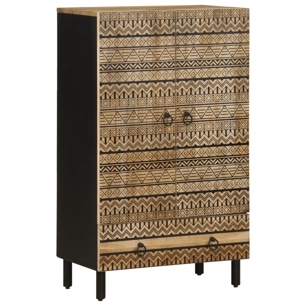 Highboard 60x33.5x110 cm Solid Rough Wood Mango