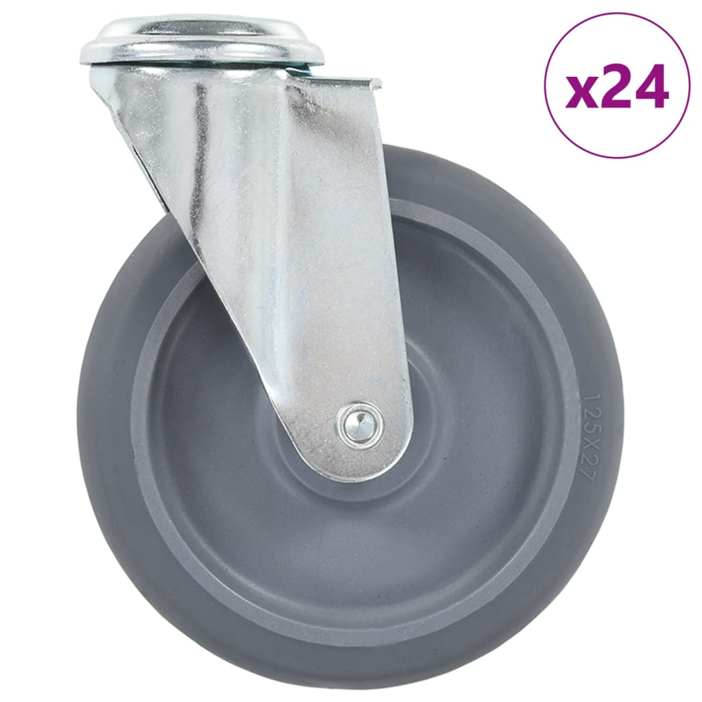 24 pcs Bolt Hole Swivel Casters 125 mm
