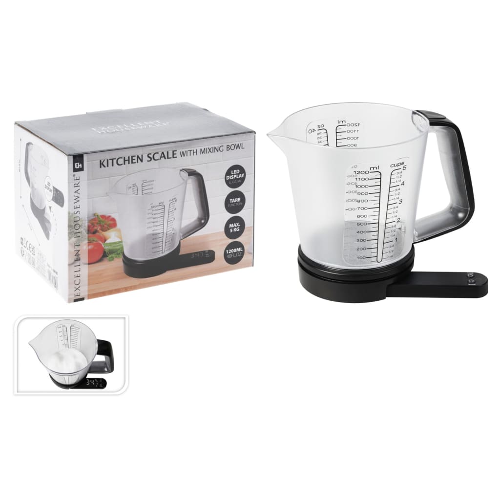 Excellent Houseware Kitchen Scales with Mixing Bowl 1200 ml