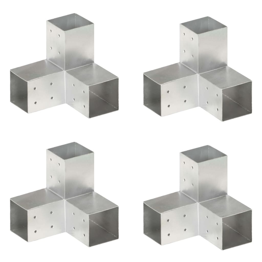 Post Connectors 4 pcs Y Shape Galvanised Metal 81x81 mm