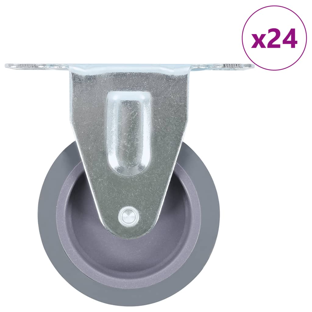 24 pcs Fixed Casters 75 mm