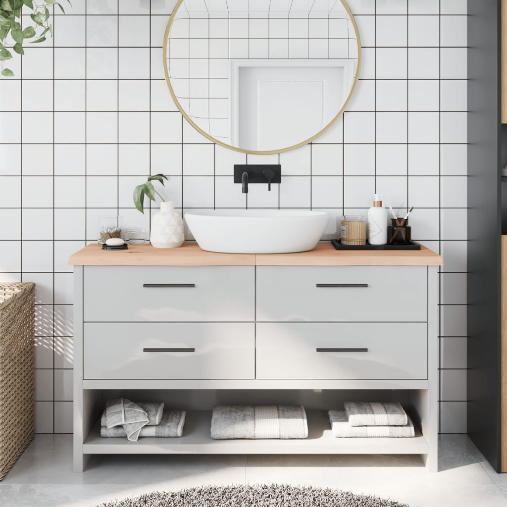 Bathroom Countertop 140x40x(2-4) cm Untreated Solid Wood