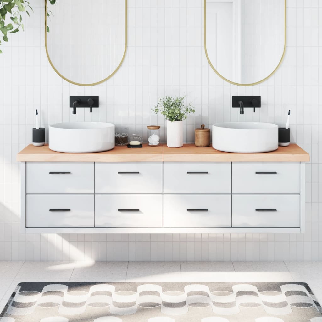 Bathroom Countertop 180x30x(2-6) cm Untreated Solid Wood