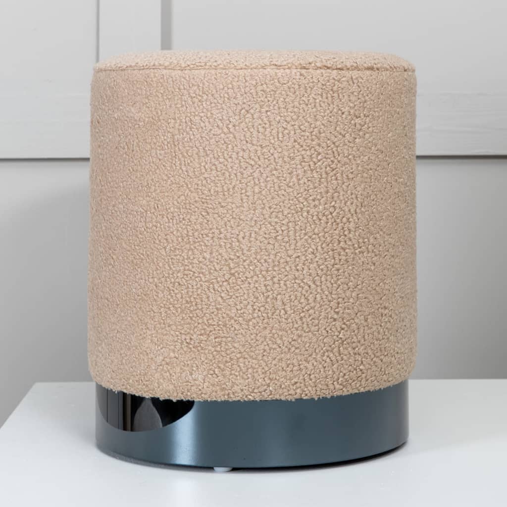 Venture Home Pouffe Benji 35x35x42.5 cm Teddy Beige and Black
