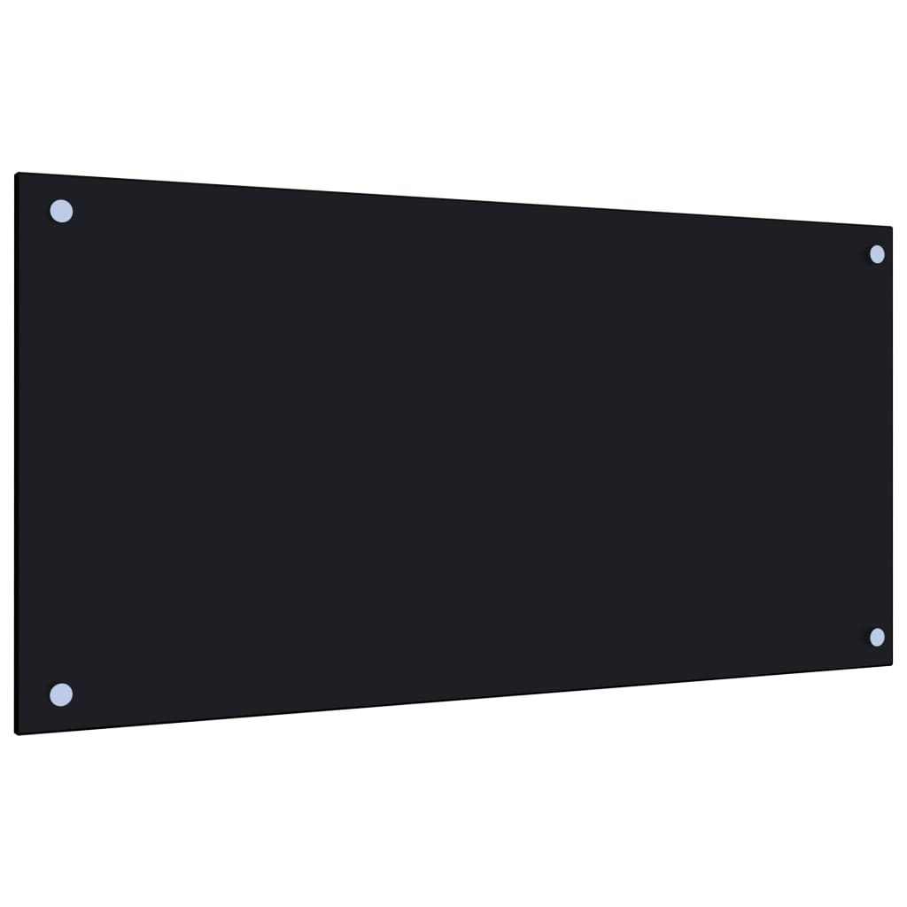 Kitchen Backsplash Black 80 x 40 cm Tempered Glass