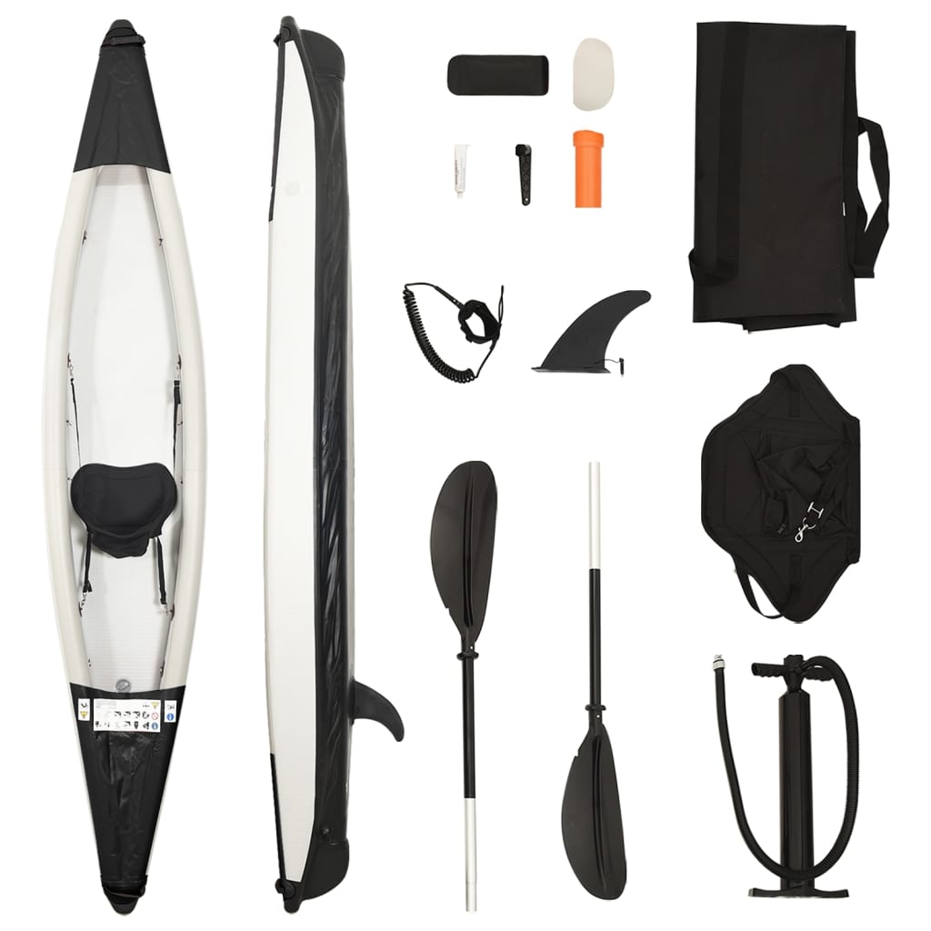 Inflatable Kayak Black 375x72x31 cm Polyester