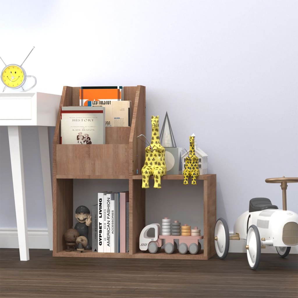 Children Magazine Rack Sonoma Oak 71x30x78.5 cm Engineered Wood