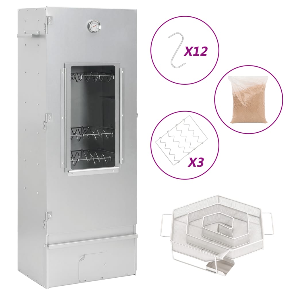 BBQ Oven Smoker with Cold Smoke Generator Galvanised Steel