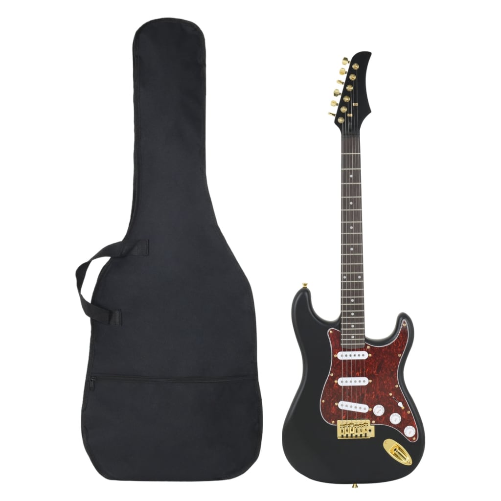 Electric Guitar for Beginner with Bag Black and Gold 4/4 39"