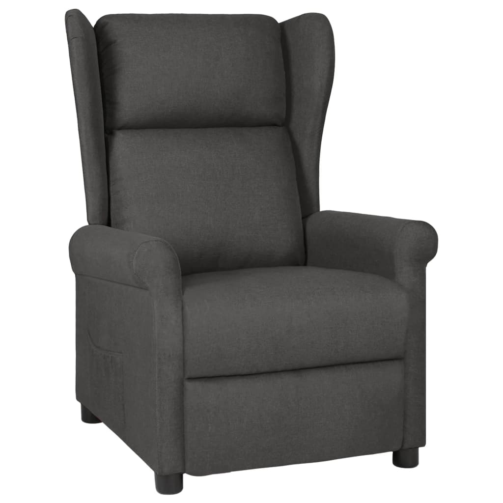 Recliner Chair Dark Grey Fabric