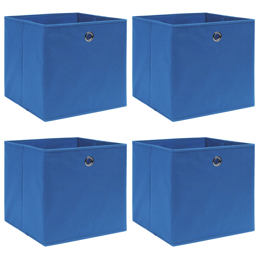Storage Boxes 4 pcs Blue 32x32x32 cm Fabric