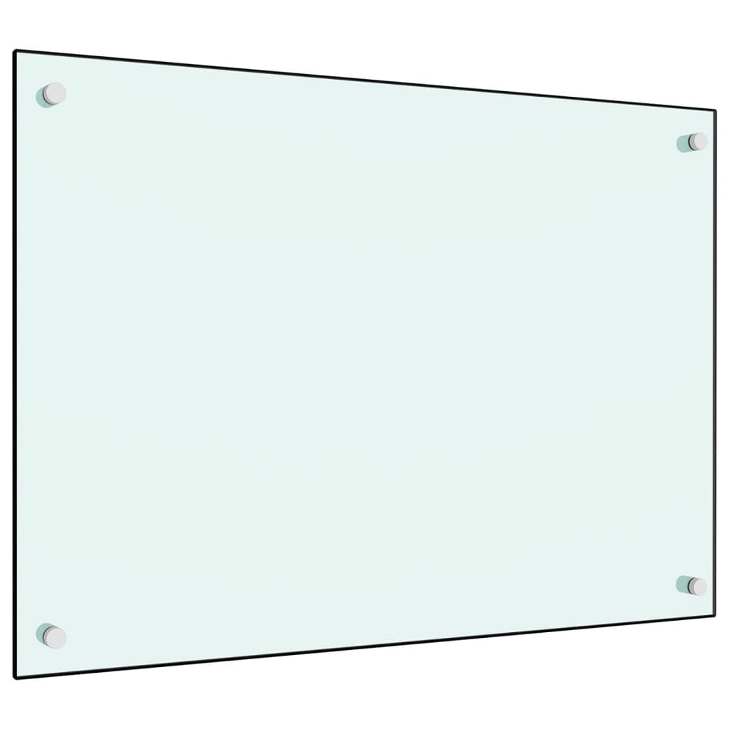 Kitchen Backsplash White 70 x 50 cm Tempered Glass
