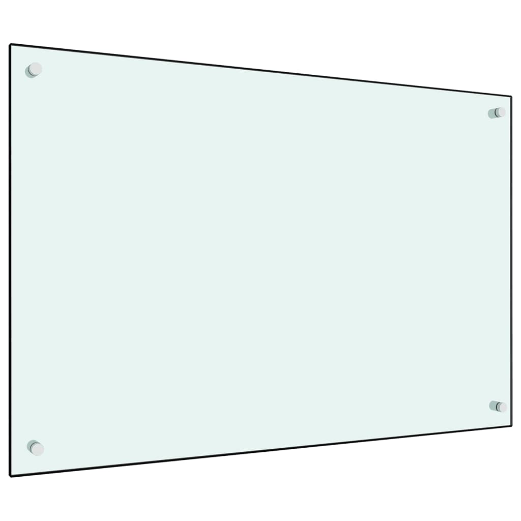 Kitchen Backsplash White 90 x 60 cm Tempered Glass