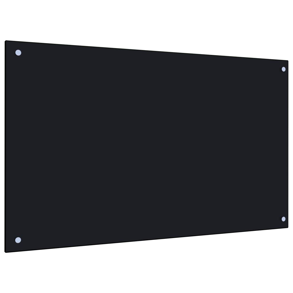 Kitchen Backsplash Black 100 x 60 cm Tempered Glass