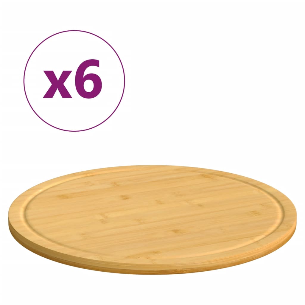 Chopping Boards 6 pcs Ø30x1.5 cm Bamboo