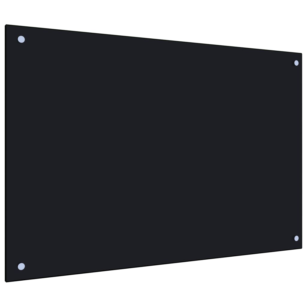 Kitchen Backsplash Black 90 x 60 cm Tempered Glass