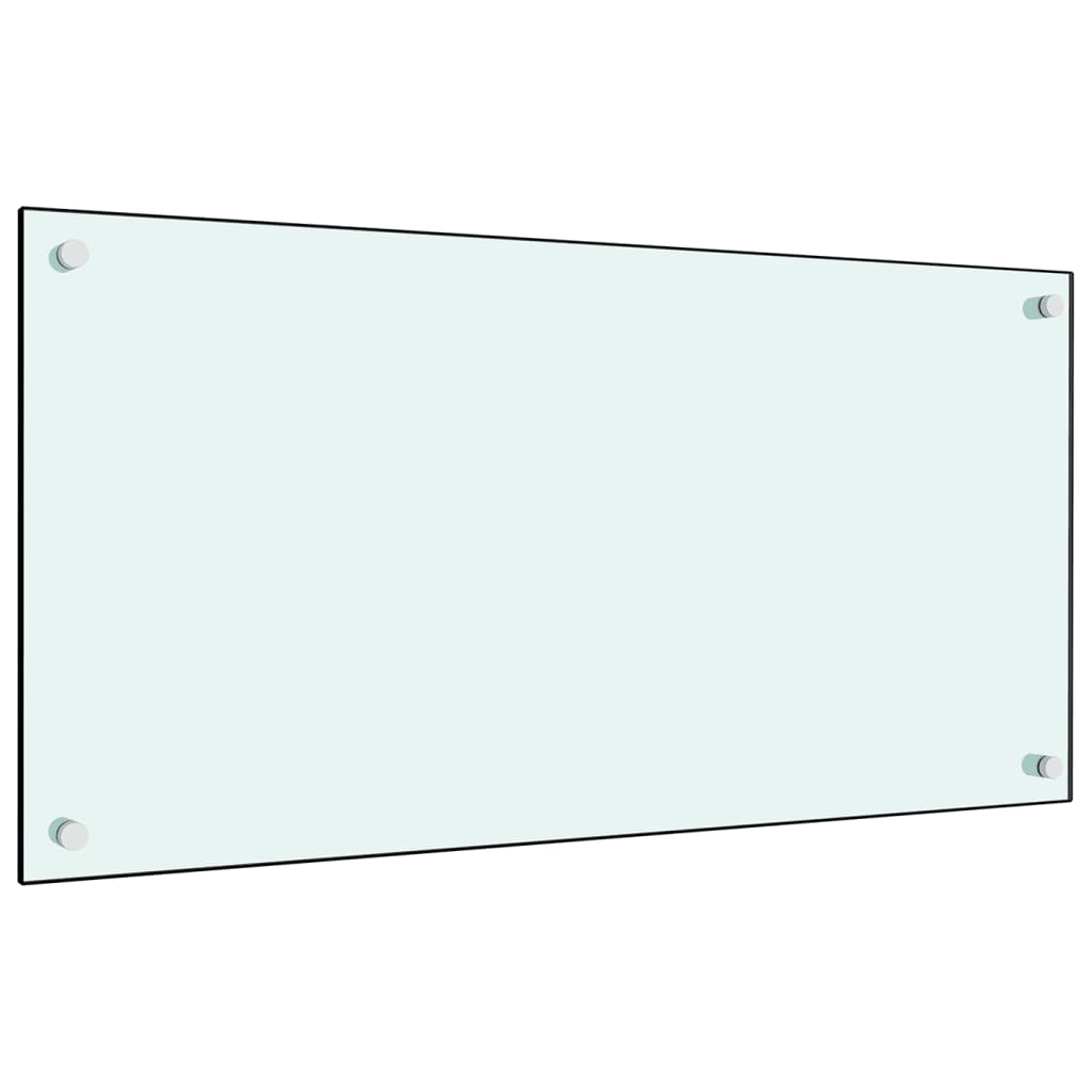 Kitchen Backsplash White 80 x 40 cm Tempered Glass