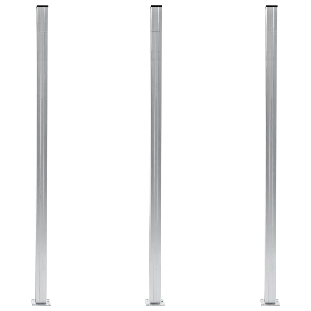 Fence Posts 3 pcs Aluminium 185 cm
