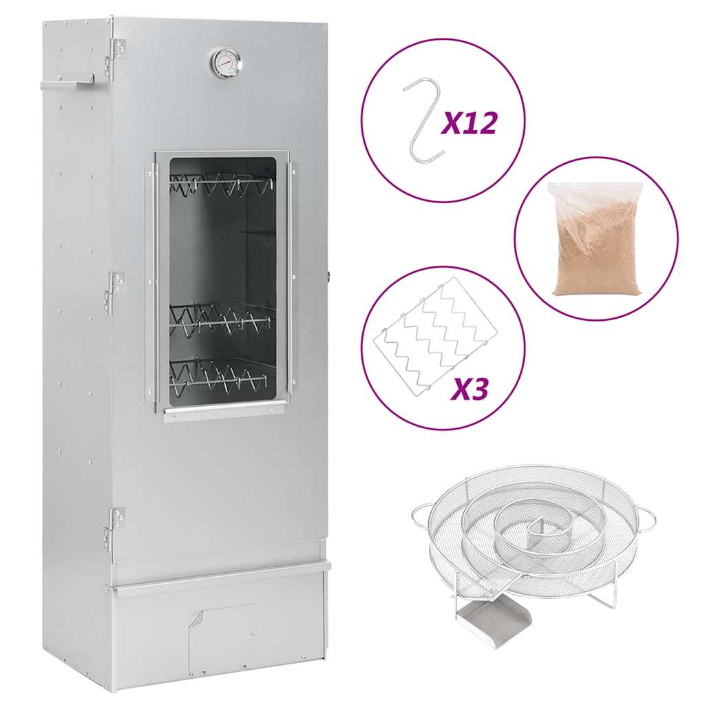 BBQ Oven Smoker with Cold Smoke Generator Galvanised Steel