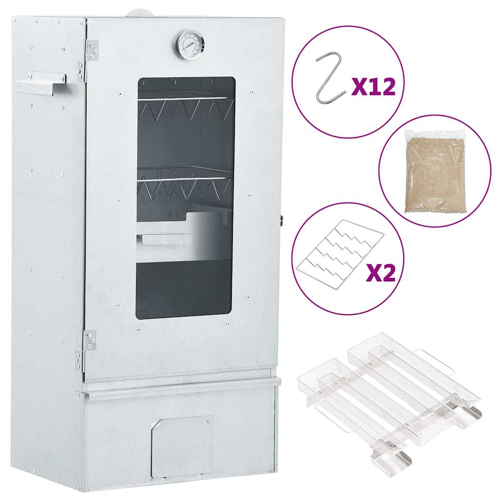 BBQ Oven Smoker with Cold Smoke Generator Galvanised Steel
