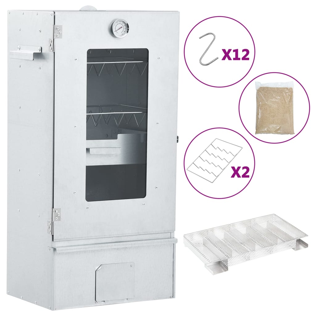 BBQ Oven Smoker with Cold Smoke Generator Galvanised Steel