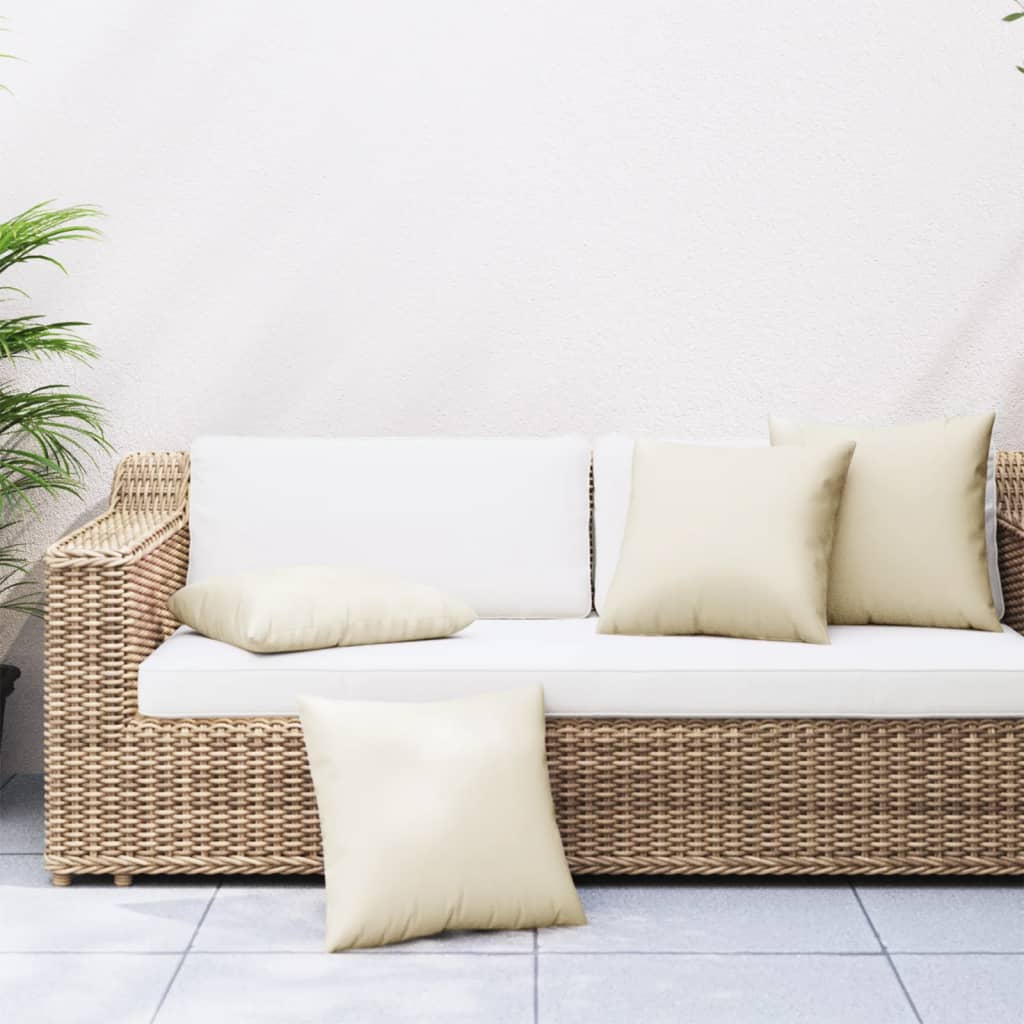 Sofa Cushions 4 pcs Cream 50x50 cm Fabric