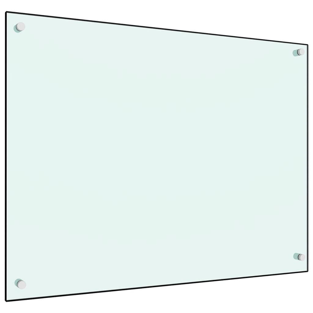 Kitchen Backsplash White 80 x 60 cm Tempered Glass