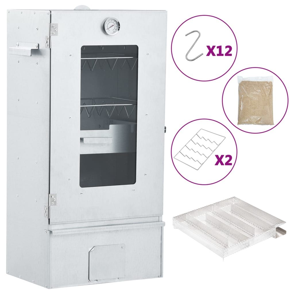 BBQ Oven Smoker with Cold Smoke Generator Galvanised Steel