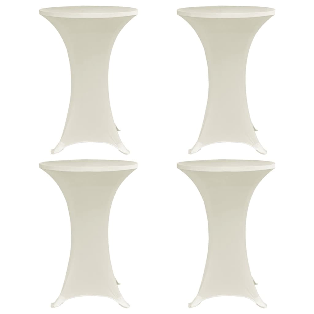 Standing Table Cover Ø60 cm Cream Stretch 4 pcs