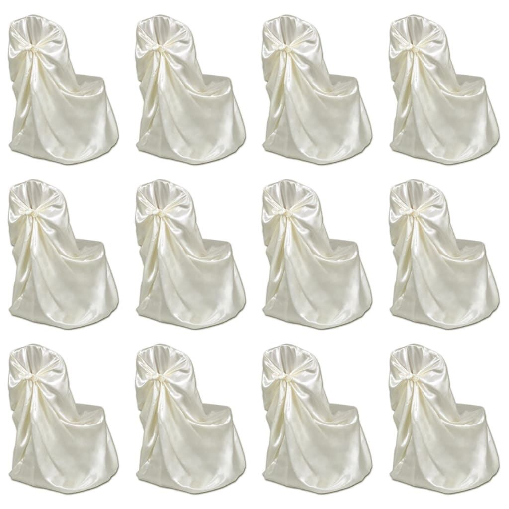 Chair Cover for Wedding Banquet 12 pcs Cream