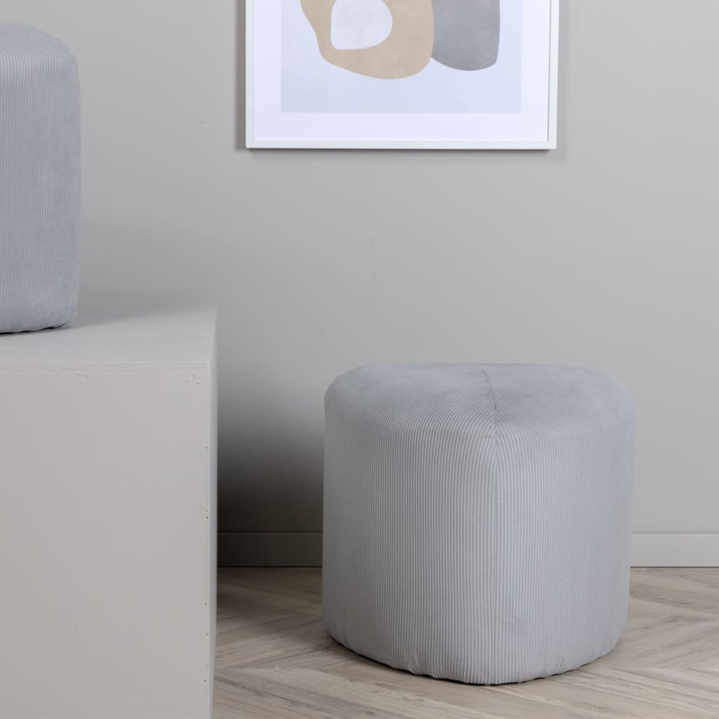 Venture Home Pouffe Peg 46x46x41 cm Corduroy Grey