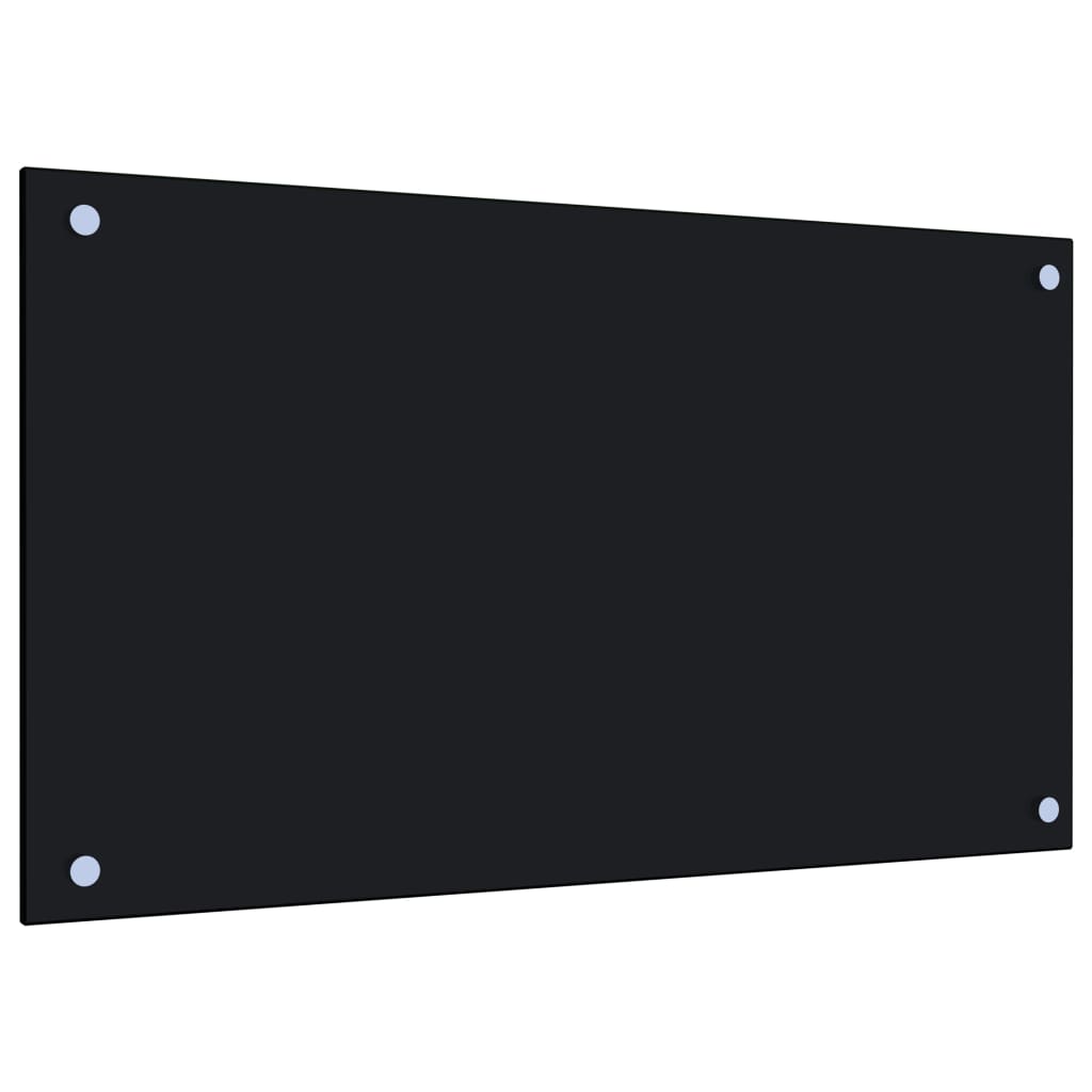 Kitchen Backsplash Black 70 x 40 cm Tempered Glass
