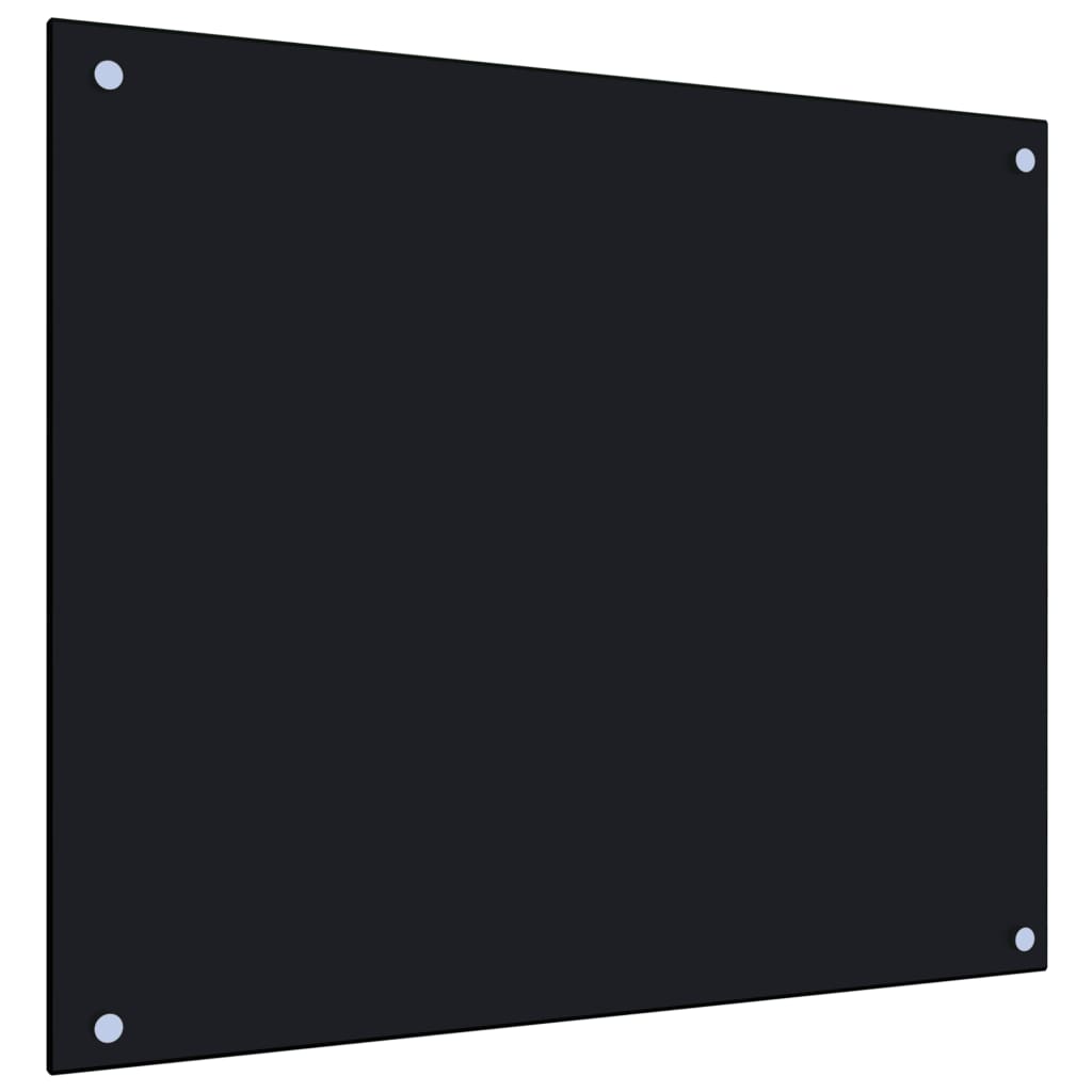 Kitchen Backsplash Black 70 x 60 cm Tempered Glass