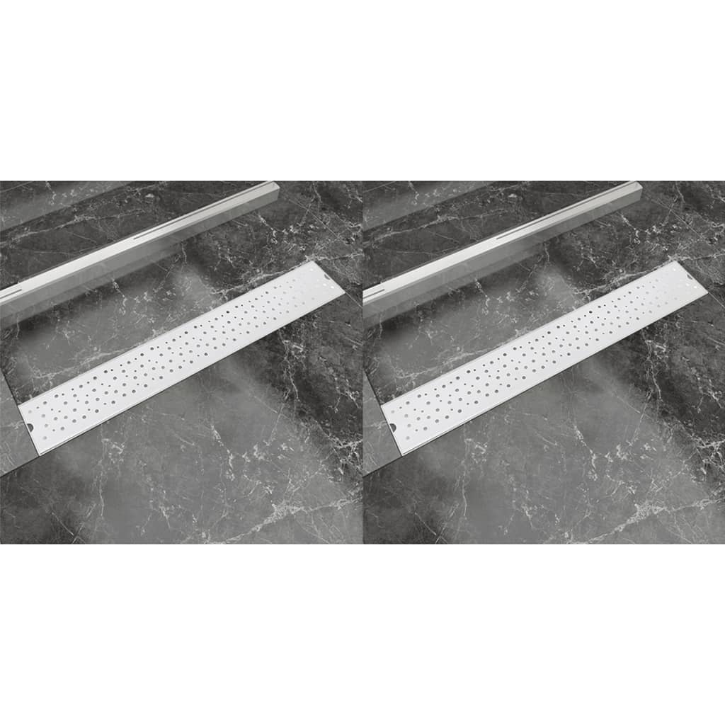 Linear Shower Drain 2 pcs Bubble 730x140 mm Stainless Steel