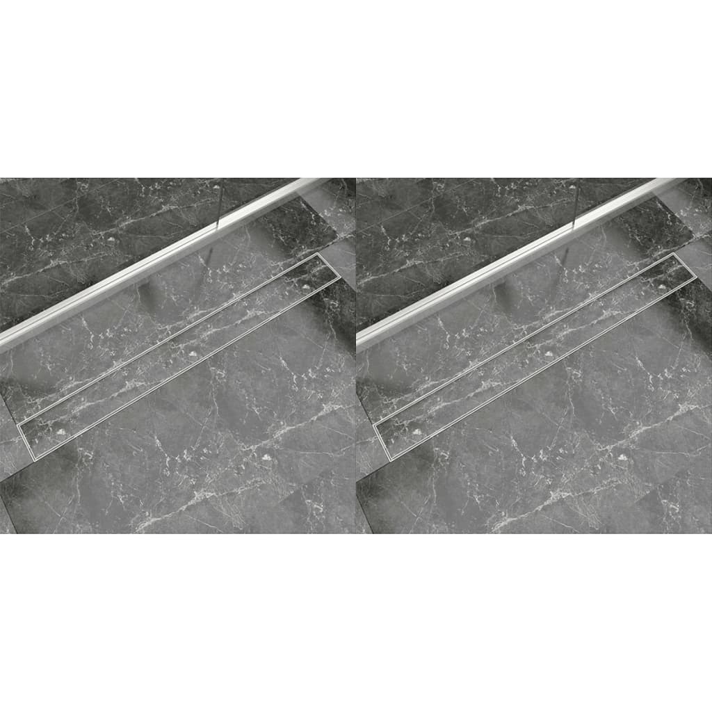 Linear Shower Drain 2 pcs 1030x140 mm Stainless Steel