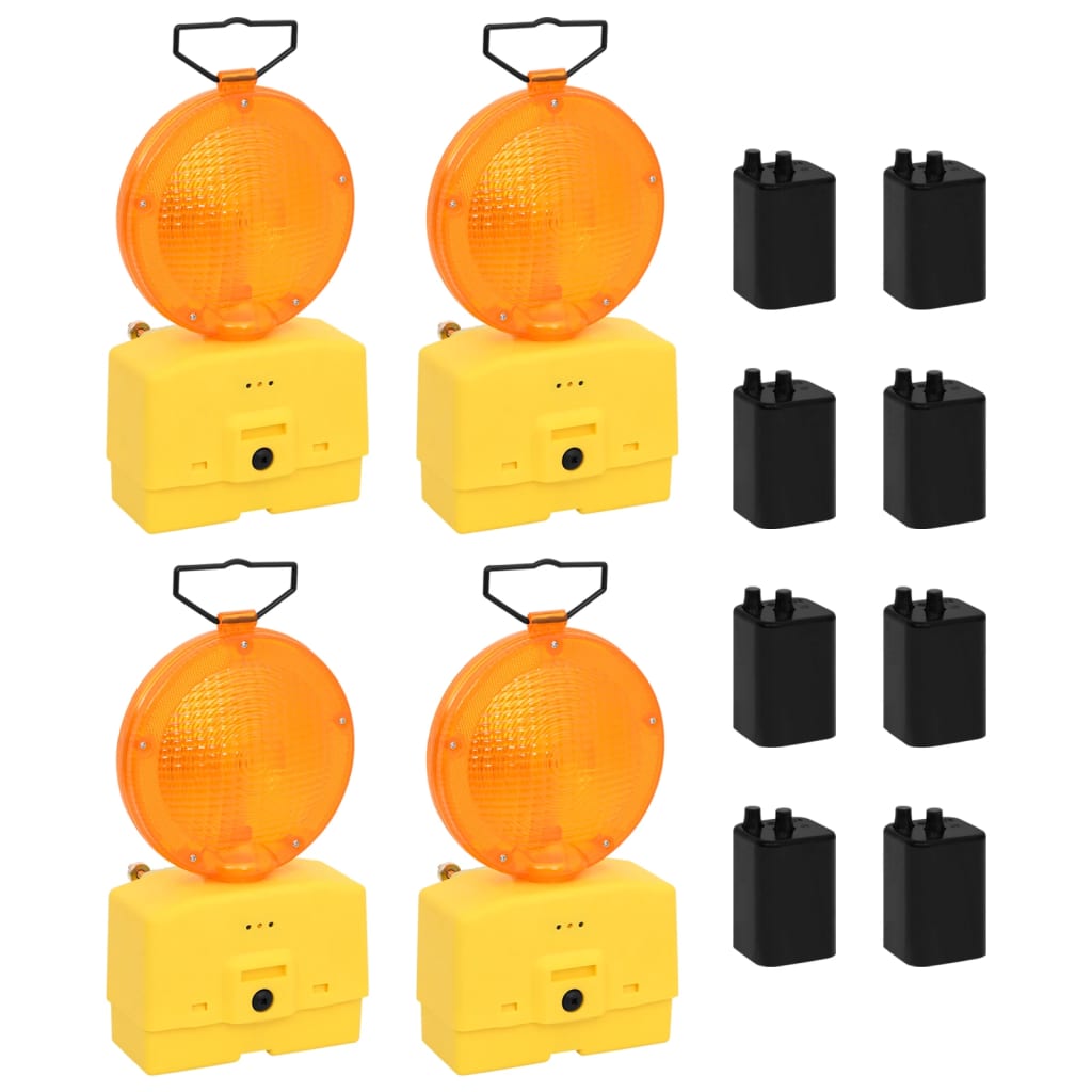 Construction Site Lights 4 pcs with Batteries 18x8x37 cm