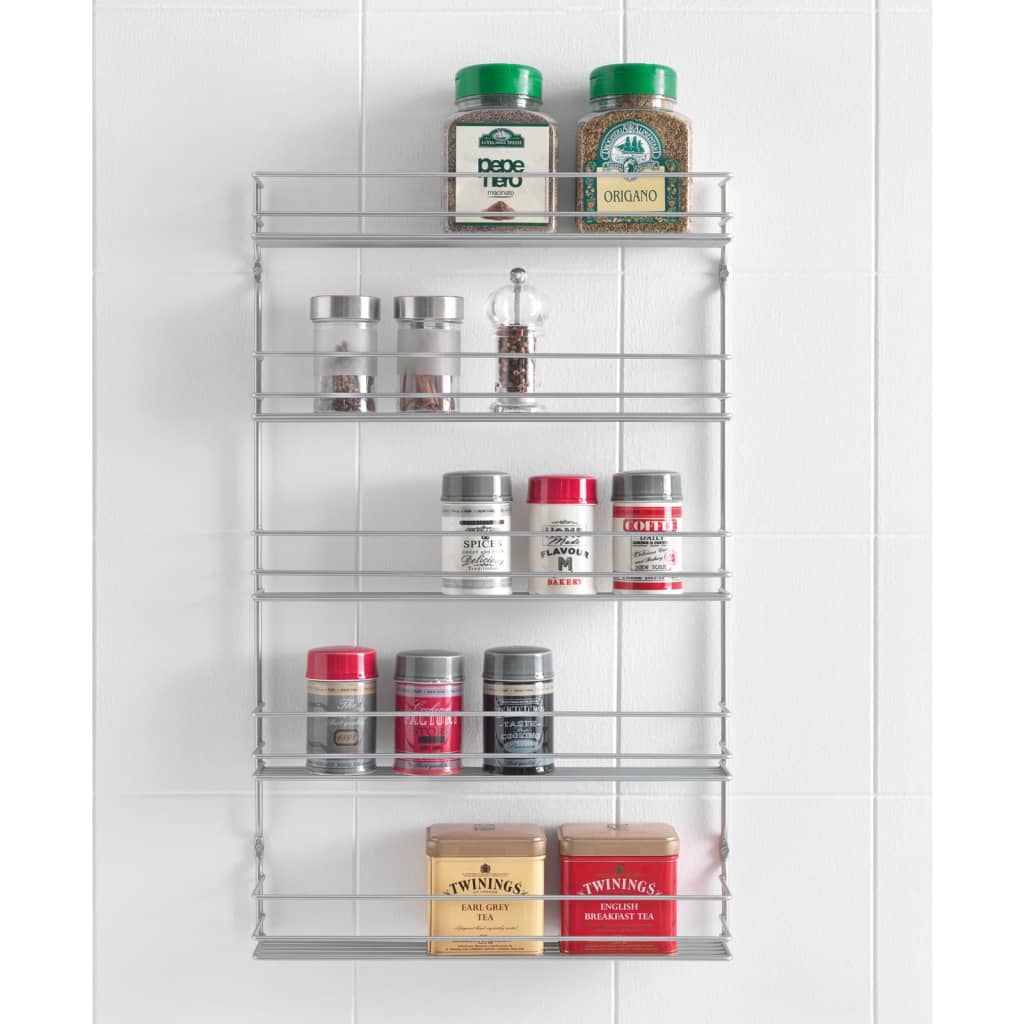 Metaltex 5-tier Wall Spice Rack Pepito Silver