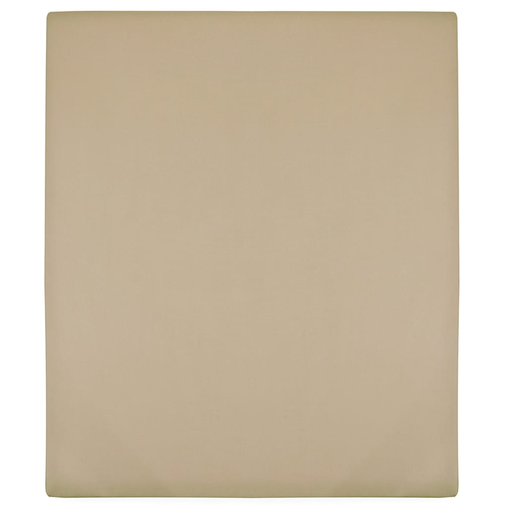 Jersey Fitted Sheet Taupe 180x200 cm Cotton
