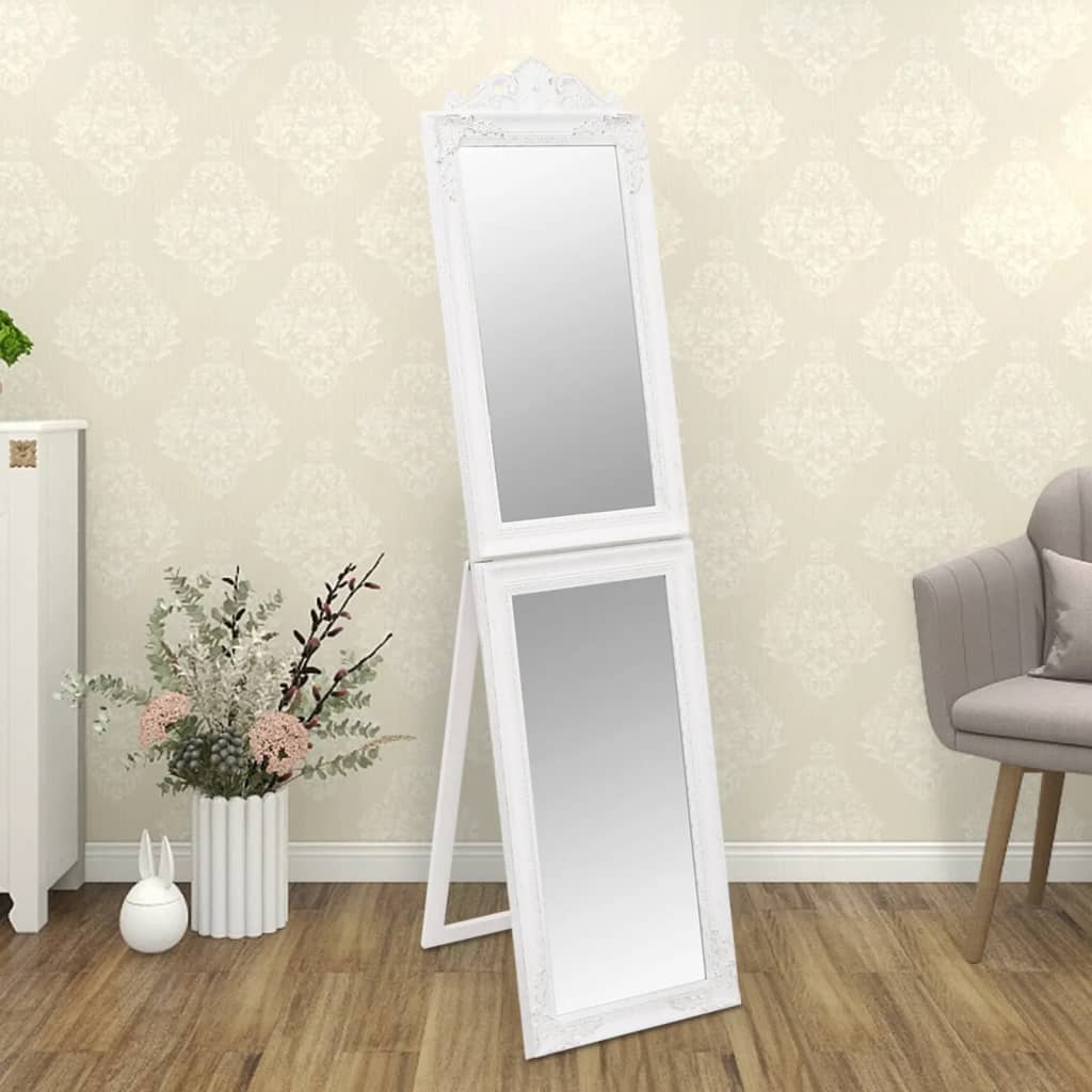 Free-Standing Mirror White 45x180 cm