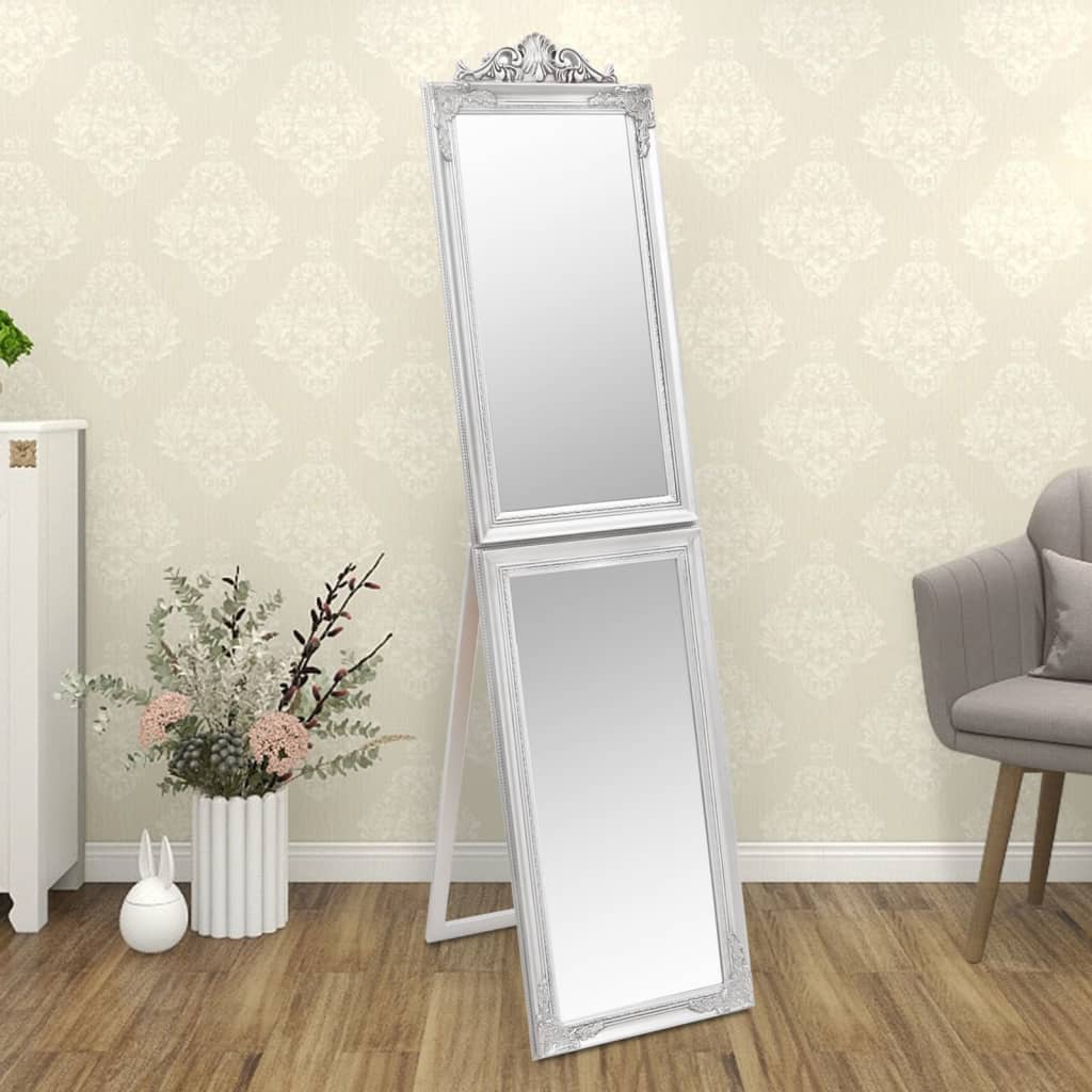 Free-Standing Mirror Silver 45x180 cm
