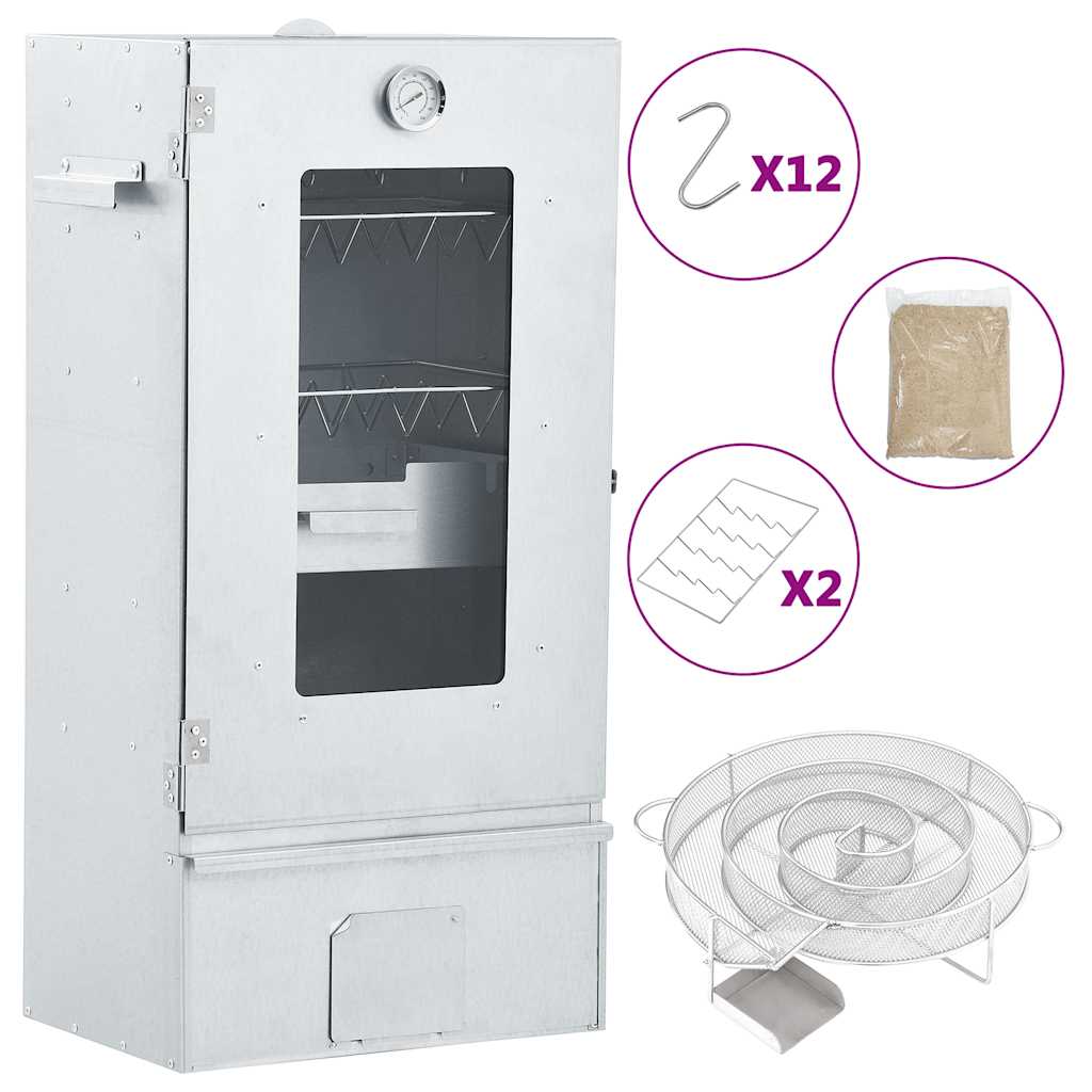 BBQ Oven Smoker with Cold Smoke Generator Galvanised Steel