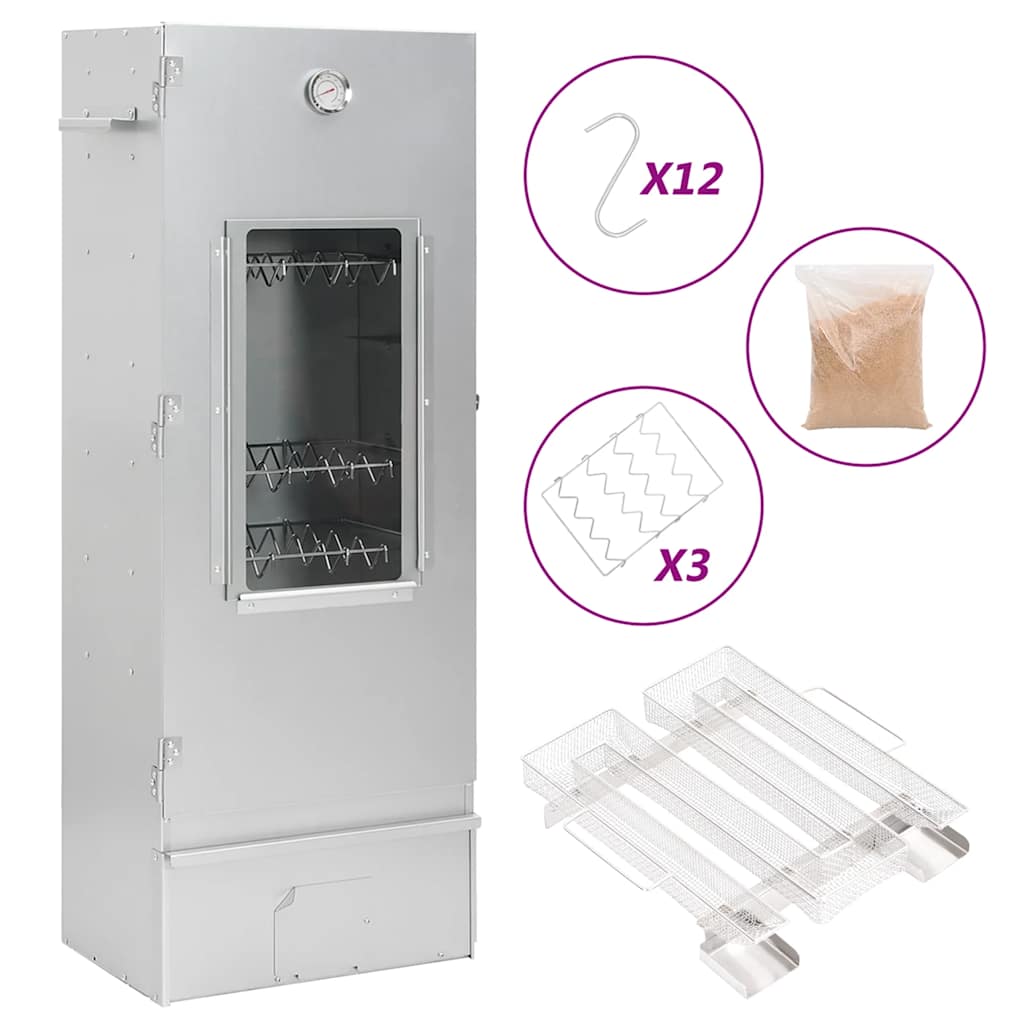 BBQ Oven Smoker with Cold Smoke Generator Galvanised Steel