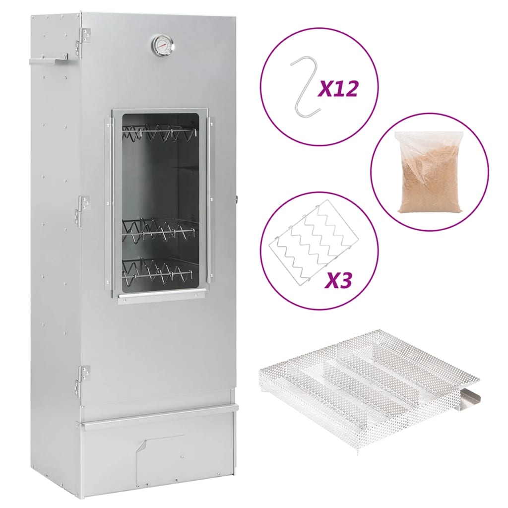 BBQ Oven Smoker with Cold Smoke Generator Galvanised Steel